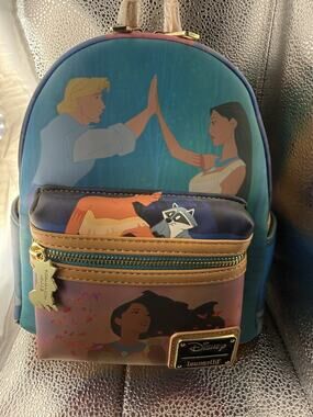 NWT Disney Pocahontas Princess Scenes Loungefly Backpack - small corner flaw